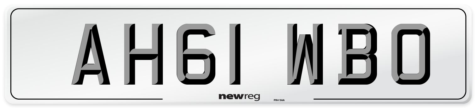 AH61 WBO Number Plate from New Reg